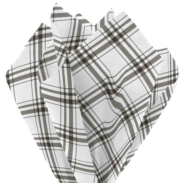 Hallmark : Black and White Plaid Christmas Tissue Paper, 6 sheets - Hallmark : Black and White Plaid Christmas Tissue Paper, 6 sheets