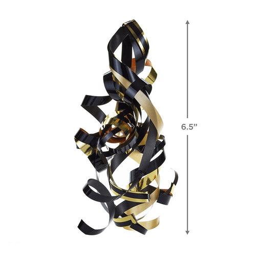 Hallmark : Black/Gold Curly Ribbon Gift Bow, 4.6" -