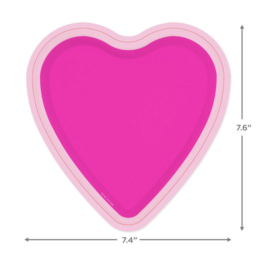 Hallmark : Bright Pink Heart-Shaped Dessert Plates, Set of 8 - Hallmark : Bright Pink Heart-Shaped Dessert Plates, Set of 8