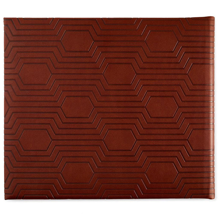 Hallmark : Brown Hexagonal Pattern Guest Book -