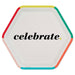 Hallmark : "Celebrate" Hexagonal Dessert Plates, Set of 8 - Hallmark : "Celebrate" Hexagonal Dessert Plates, Set of 8