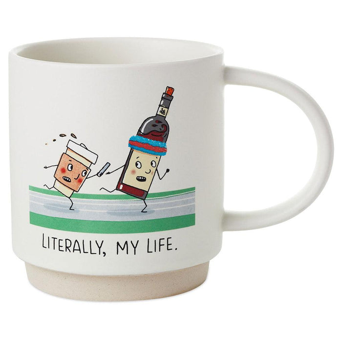Hallmark : Coffee and Wine Relay Funny Mug, 16 oz. -