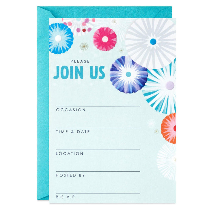 Hallmark : Color Bursts Party Invitations, Pack of 20 -