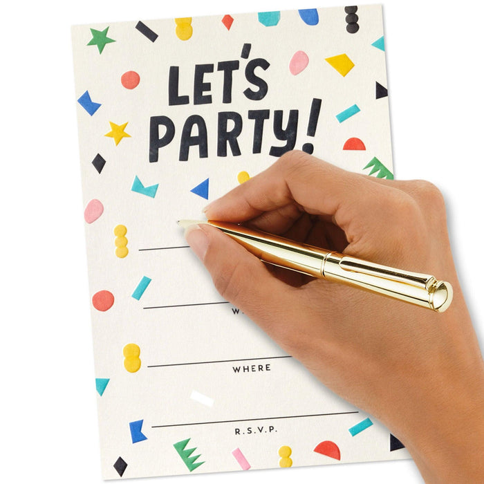 Hallmark : Colorful Confetti Party Invitations, Pack of 20 -