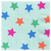 Hallmark : Colorful Stars on Aqua Dinner Napkins, Set of 16 - Hallmark : Colorful Stars on Aqua Dinner Napkins, Set of 16