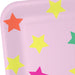 Hallmark : Colorful Stars on Pink Square Dinner Plates, Set of 8 - Hallmark : Colorful Stars on Pink Square Dinner Plates, Set of 8