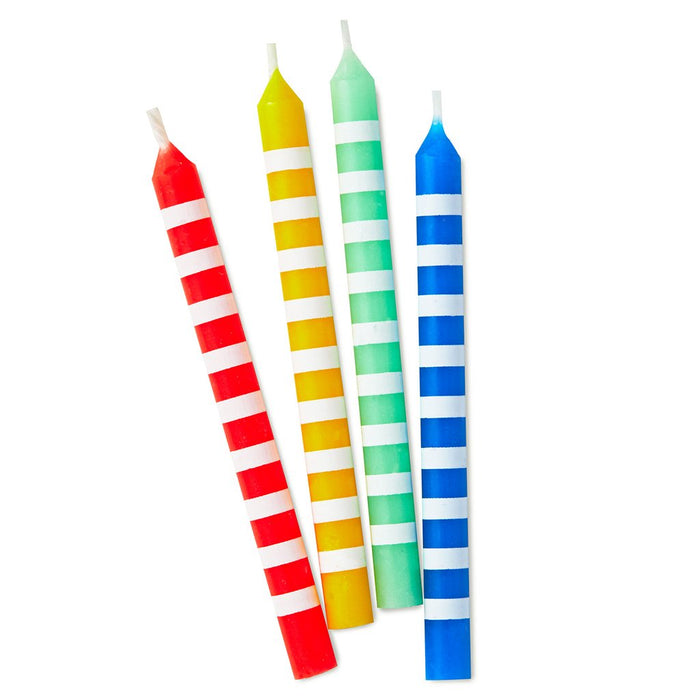 Hallmark : Colorful Striped Birthday Candles, Set of 16 - Hallmark : Colorful Striped Birthday Candles, Set of 16