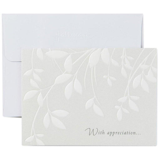 Hallmark : Cream Leaves Sympathy Thank You Notes, Box of 10 -