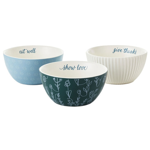 Hallmark : DaySpring Give Thanks Ceramic Bowls Set of 3 - Hallmark : DaySpring Give Thanks Ceramic Bowls Set of 3