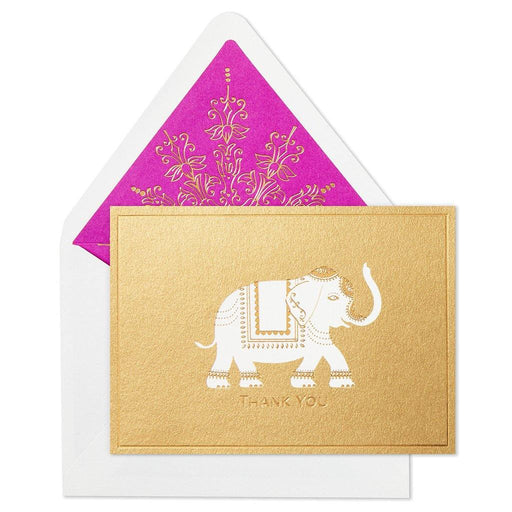 Hallmark : Embellished Elephant Blank Thank-You Notes, Box of 10 -