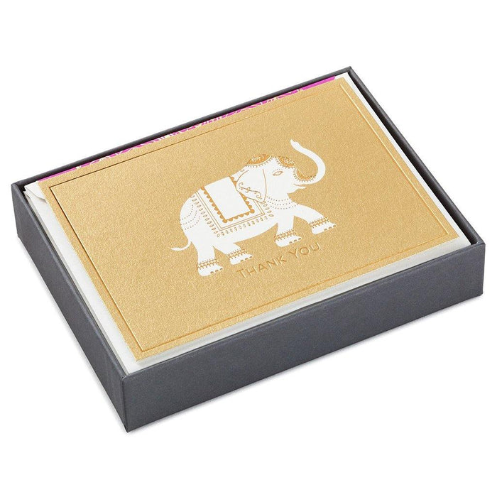 Hallmark : Embellished Elephant Blank Thank-You Notes, Box of 10 -