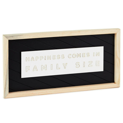 Hallmark : Family Size Happiness Framed Quote Sign, 14x7 -