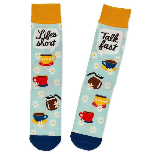 Hallmark : Gilmore Girls Life's Short, Talk Fast Crew Socks - Hallmark : Gilmore Girls Life's Short, Talk Fast Crew Socks