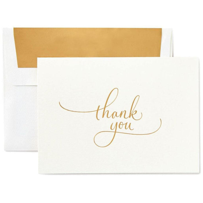 Hallmark : Gold Flourish Script Thank You Notes, Box of 10 -