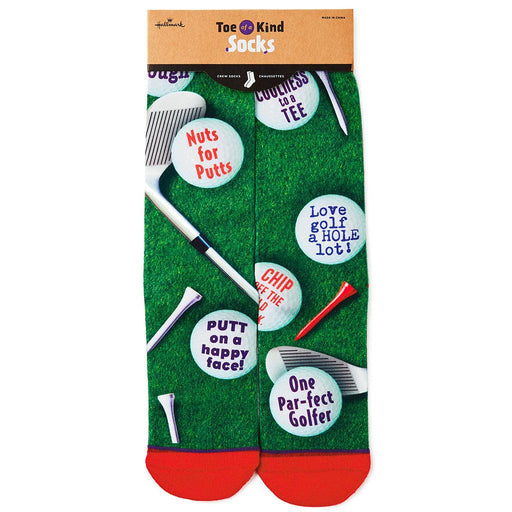Hallmark : Golf Lover Puns Toe of a Kind Novelty Crew Socks - Hallmark : Golf Lover Puns Toe of a Kind Novelty Crew Socks - Annies Hallmark and Gretchens Hallmark, Sister Stores