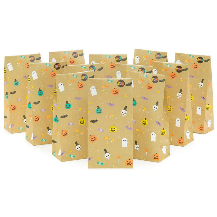 Hallmark : Halloween 12-Pack Kraft Paper Goodie Bags With Stickers - Hallmark : Halloween 12-Pack Kraft Paper Goodie Bags With Stickers - Annies Hallmark and Gretchens Hallmark, Sister Stores
