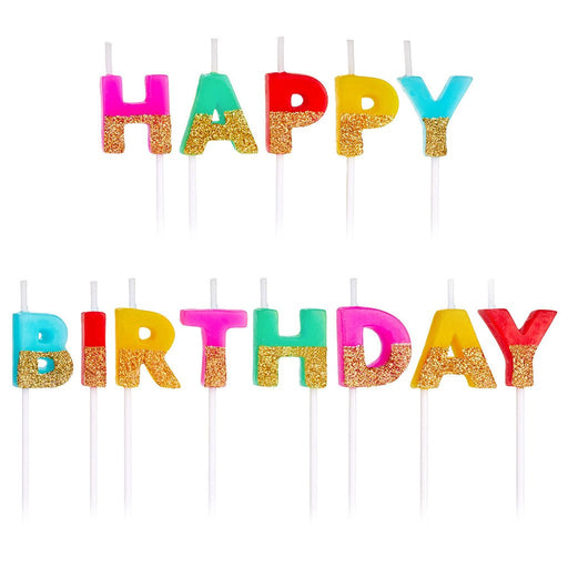 Hallmark : "Happy Birthday" Letters Colorful Birthday Candles, Set of 13 - Hallmark : "Happy Birthday" Letters Colorful Birthday Candles, Set of 13