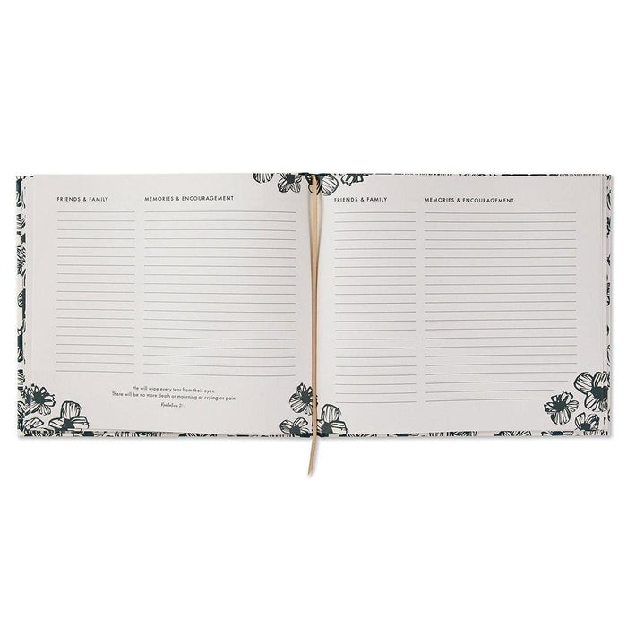 Hallmark : In Loving Memory Floral Funeral Guest Book -