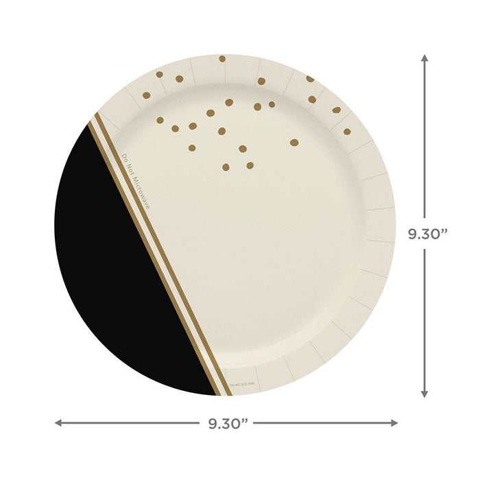 Hallmark : Ivory, Black and Gold Dinner Plates, Set of 8 - Hallmark : Ivory, Black and Gold Dinner Plates, Set of 8