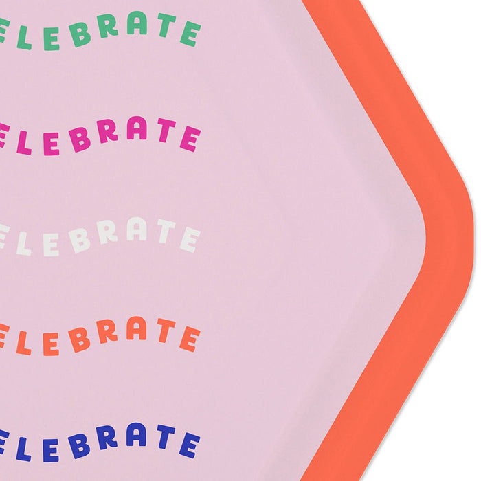 Hallmark : "Let's Celebrate" Hexagonal Dessert Plates, Set of 8 - Hallmark : "Let's Celebrate" Hexagonal Dessert Plates, Set of 8