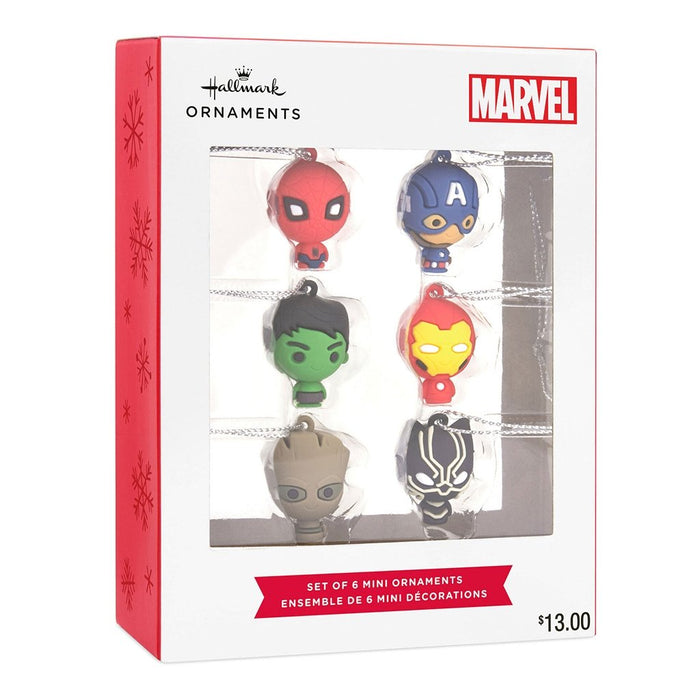 Hallmark : Mini Marvel Super Heroes Shatterproof Hallmark Ornaments, Set of 6 - Hallmark : Mini Marvel Super Heroes Shatterproof Hallmark Ornaments, Set of 6