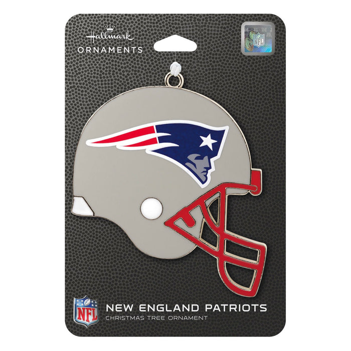 Hallmark : NFL New England Patriots Football Helmet Metal Hallmark Ornament - Hallmark : NFL New England Patriots Football Helmet Metal Hallmark Ornament