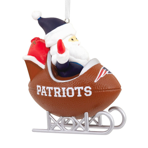 Hallmark : NFL New England Patriots Santa Football Sled Hallmark Ornament - Hallmark : NFL New England Patriots Santa Football Sled Hallmark Ornament