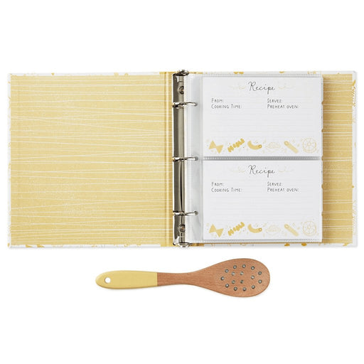 Hallmark : Pasta Recipe Organizer Book With Wooden Strainer Spoon -