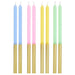 Hallmark : Pastel and Gold Two-Tone Tall Birthday Candles, Set of 12 - Hallmark : Pastel and Gold Two-Tone Tall Birthday Candles, Set of 12
