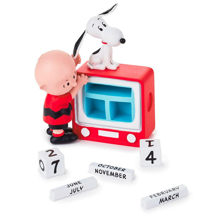 Peanuts Charlie Brown and Snoopy TV Set Perpetual Calendar