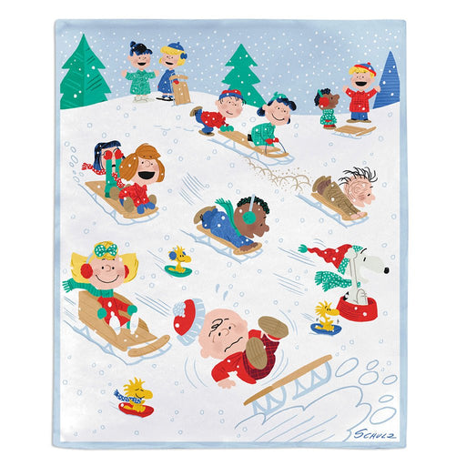 Hallmark : Peanuts® Gang Sledding Holiday Throw Blanket, 50x60 - Hallmark : Peanuts® Gang Sledding Holiday Throw Blanket, 50x60
