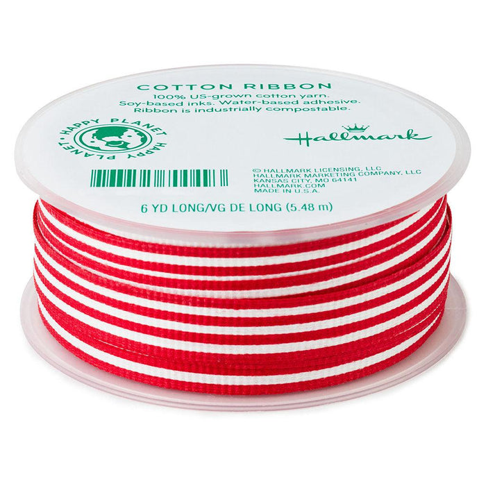 Hallmark : Peppermint Stripe 0.6" Crimped Ribbon, 18' - Hallmark : Peppermint Stripe 0.6" Crimped Ribbon, 18' - Annies Hallmark and Gretchens Hallmark, Sister Stores