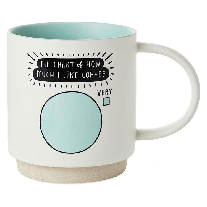 Hallmark : Pie Chart Coffee Lover Funny Mug, 16 oz. -