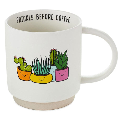 Hallmark : Prickly Before Coffee Succulents Funny Mug, 16 oz. -