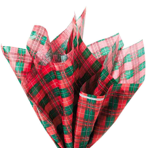 Hallmark : Red and Green Christmas Plaid Tissue Paper, 6 sheets - Hallmark : Red and Green Christmas Plaid Tissue Paper, 6 sheets