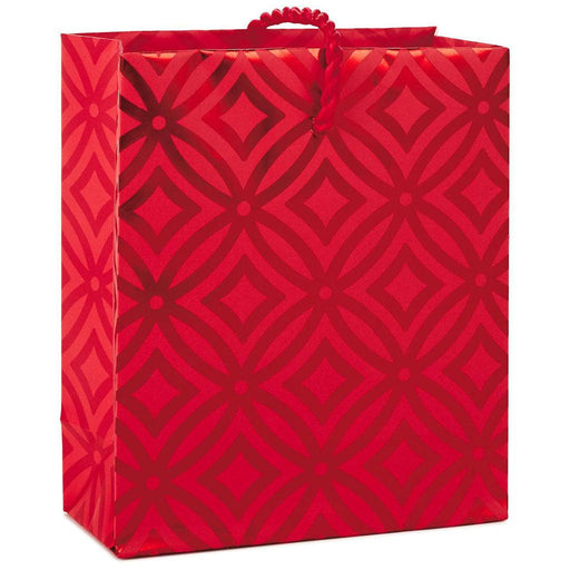 Hallmark : Red Geometric Designs Gift Card Holder Mini Bag, 4.5" - Hallmark : Red Geometric Designs Gift Card Holder Mini Bag, 4.5" - Annies Hallmark and Gretchens Hallmark, Sister Stores