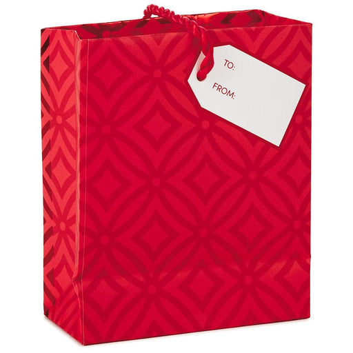 Hallmark : Red Geometric Designs Gift Card Holder Mini Bag, 4.5" - Hallmark : Red Geometric Designs Gift Card Holder Mini Bag, 4.5" - Annies Hallmark and Gretchens Hallmark, Sister Stores