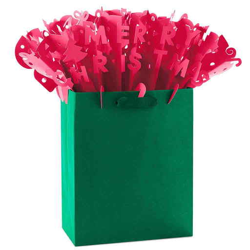 Hallmark : Red Merry Christmas WonderFill Paper Gift Bag Topper - Hallmark : Red Merry Christmas WonderFill Paper Gift Bag Topper