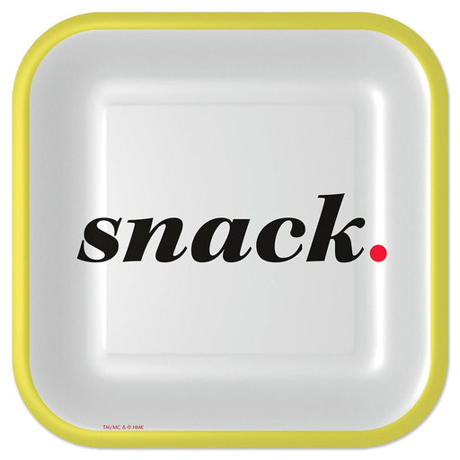 Hallmark : "Snack" Black and White Square Dessert Plates, Set of 8 - Hallmark : "Snack" Black and White Square Dessert Plates, Set of 8