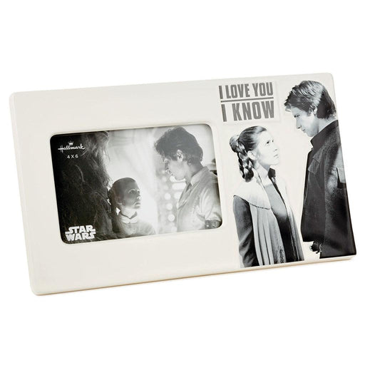 Hallmark : Star Wars™ Han Solo™ and Princess Leia™ I Love You I Know Ceramic Picture Frame, 4x6 -