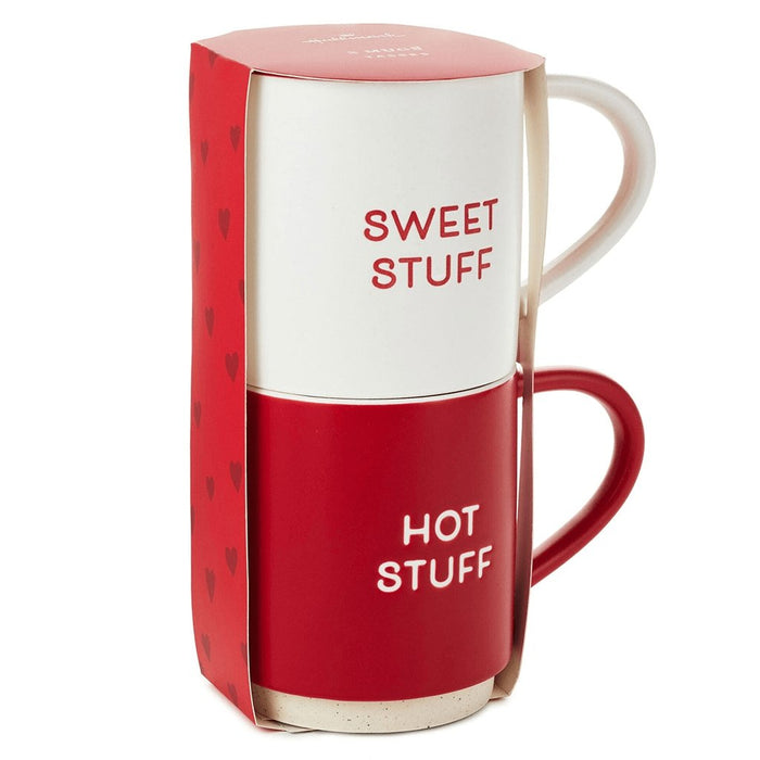 Hallmark : Sweet Stuff and Hot Stuff Stacking Mugs, Set of 2 -