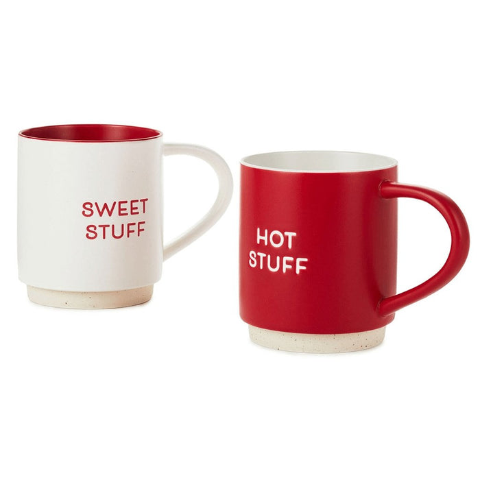 Hallmark : Sweet Stuff and Hot Stuff Stacking Mugs, Set of 2