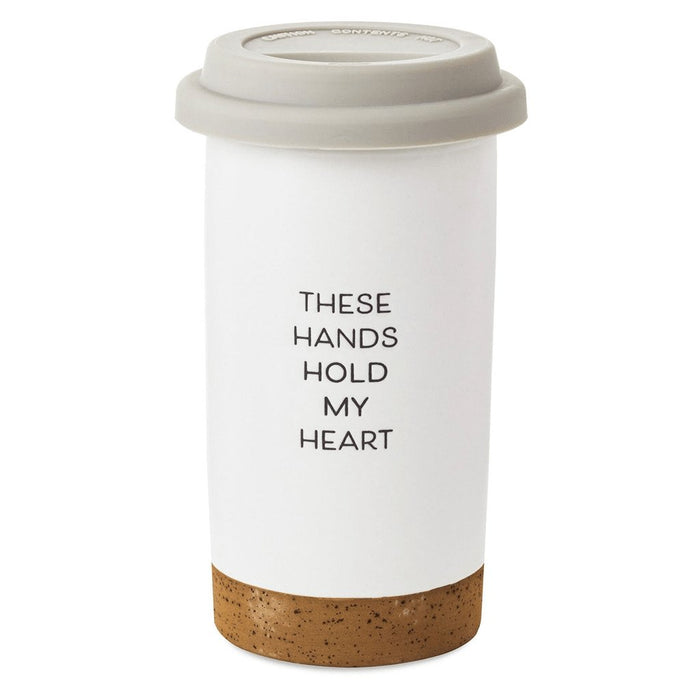 Hallmark : These Hands Hold My Heart Ceramic Travel Mug, 12.5 oz. -