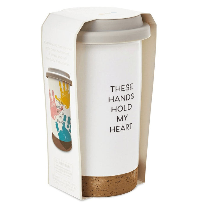 Hallmark These Hands Hold My Heart Ceramic Travel Mug, 12.5 oz