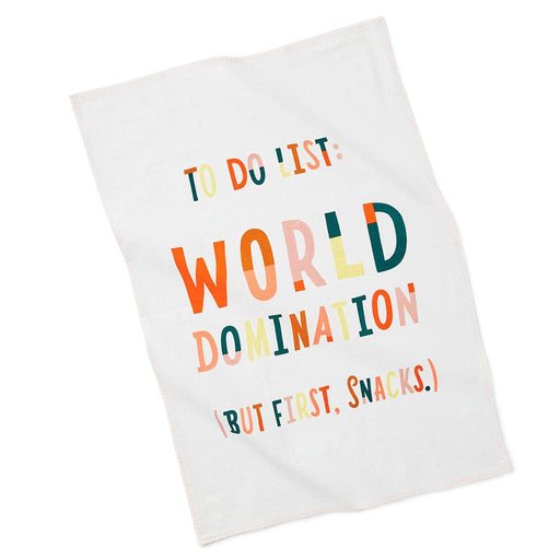 Hallmark : To Do List: World Domination Tea Towel -
