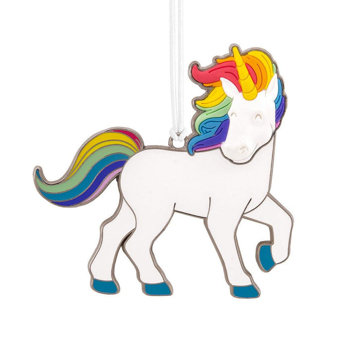 Hallmark : Unicorn With Rainbow Mane Metal With Dimension Hallmark Ornament - Hallmark : Unicorn With Rainbow Mane Metal With Dimension Hallmark Ornament - Annies Hallmark and Gretchens Hallmark, Sister Stores