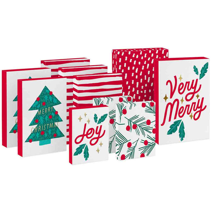 Hallmark : Very Merry 10-Pack Assortment Christmas Gift Boxes - Hallmark : Very Merry 10-Pack Assortment Christmas Gift Boxes