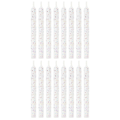 Hallmark : White With Glitter Birthday Candles, Set of 16 - Hallmark : White With Glitter Birthday Candles, Set of 16
