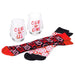 Hallmark : Wine Night Valentine's Day Socks And Wine Glasses, Set of 4 -