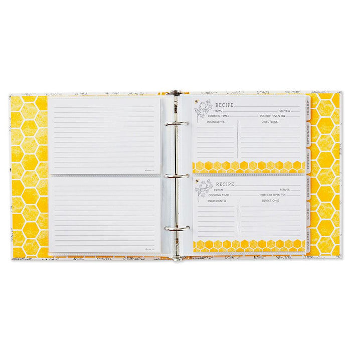 Hallmark : Yellow Honeycomb Recipe Organizer Book -